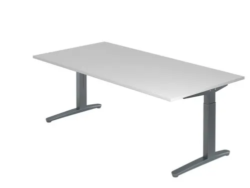 In hoogte verstelbaar bureau,HxBxD 680-850x2000x1000mm,blad grijs