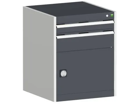 ladekast HxBxD 800x650x525mm 2laden RAL7035 front RAL7016