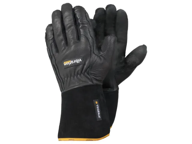 Tegera PRO 9182 anti-vibratie lederen handschoenen, zwart, maat 9