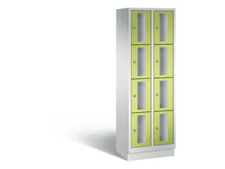 Lockerkast 1800x610x500mm 2x4 vakken Cilinderslot, Sokkel, RDS1108060 - 2