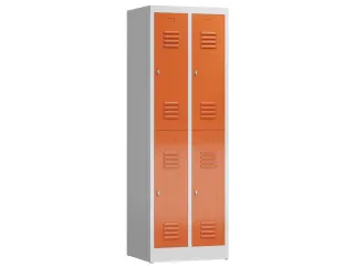 Dubbeldekse garderobekast 1800x590x500mm 2x2vak klink RAL7035 RAL3000 - 1