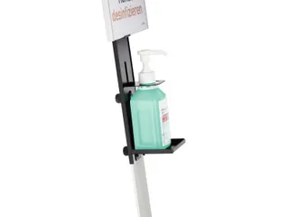 Handgeldispenser vloerstandaard met infobord Zilver - 3