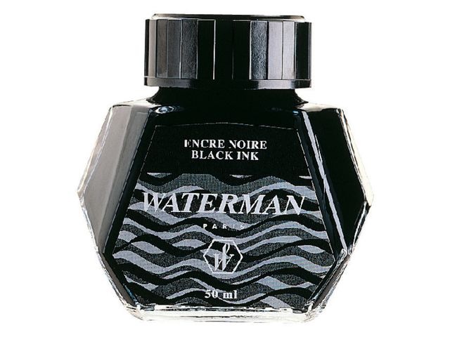 Waterman encre pour stylo plume | flacon d'encre Noir Intense | bouteille  de 50 ml