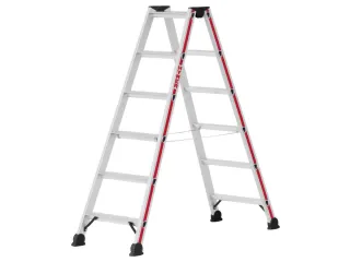 trapladder,beide zijden,2x6treden,Stand H 0,88m,balk L 1,53m,aluminium - 2