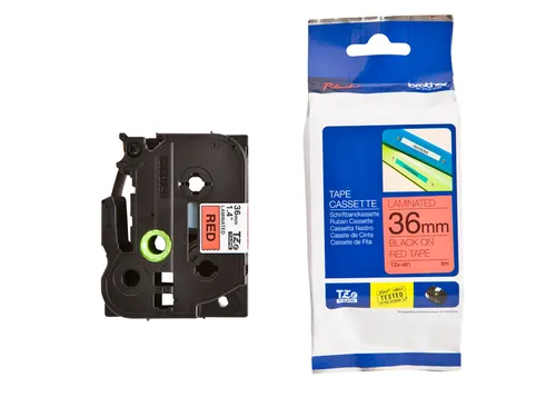 Labeltape Brother P-touch TZe-461 standaard 36mm zwart op rood