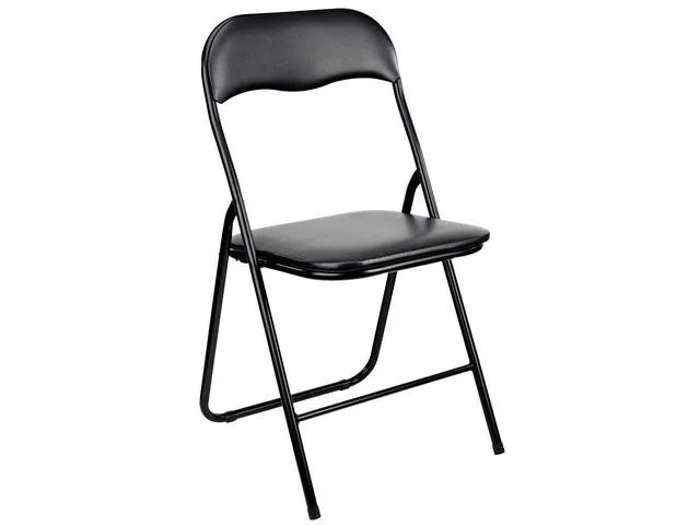 Klapstoel Zwart PVC Metalen Frame