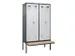 locker met bank,voor scheiding van kleding,HxBxD 2120x1200x815mm,4vak