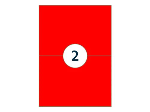 Etiket Rillprint 210x148mm fluorrood 200 etiketten