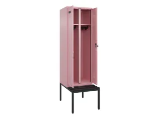 locker met bank,voor scheiding van kleding,HxBxD 2120x600x815mm,2vak - 1
