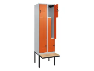 Z-garderobekast,HxBxD 2120x600x815mm,2vak,vak B 300mm,draaigrendel - 2
