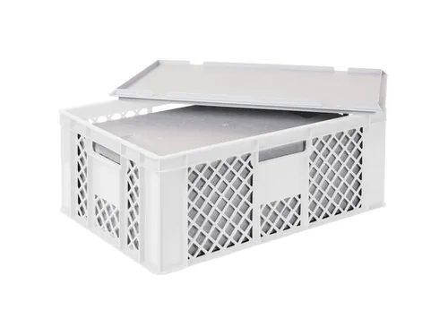 Euronorm-stapelbak,m. isoleerbox,HxLxB 240x600x400mm,43/20,4l,HDPE,wit