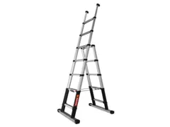 échelle d'appui télescopique 7marches larges lisse L 0 73-2 3m anodi