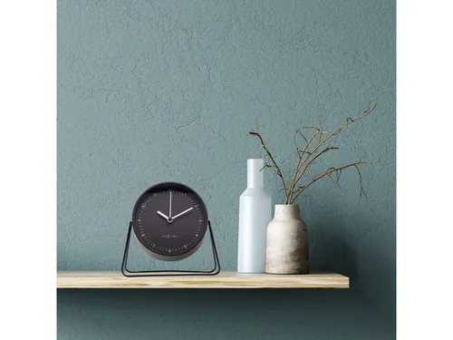 Wekker Nextime Berlin Table 14x13 cm zwart metaal