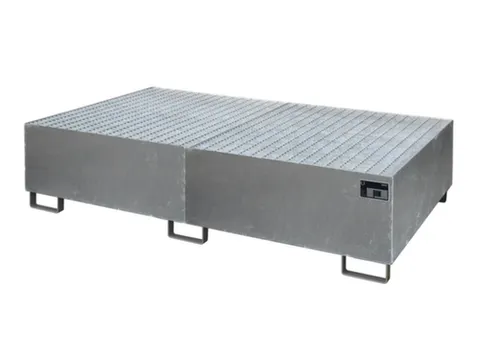 stellingopvangbak,opvangvol. 1000l,HxBxD 505x2150x1300mm,m. rooster