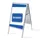 Stoepbord A1 complete set met print "OUVERT" Blauw