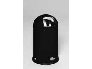 Push & Kick Afvalbak Staalplaat 22 Liter 640x355mm Met Pedaal Zwart - 2