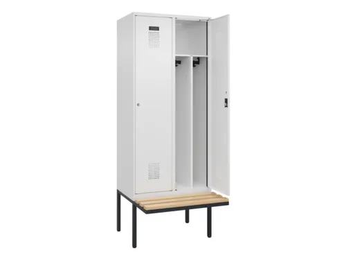 locker met bank,voor scheiding van kleding,HxBxD 2120x800x815mm,2vak