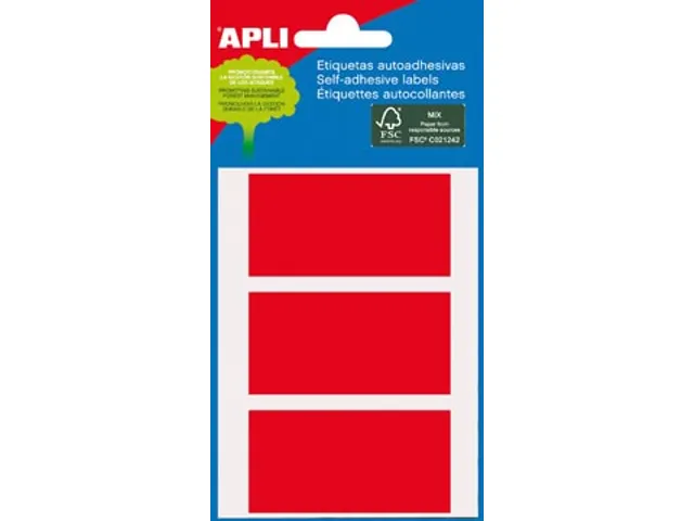 Apli Gekleurde Etiketten 34x67mm Rood