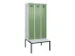 locker met bank,voor scheiding van kleding,HxBxD 2120x900x815mm,3vak