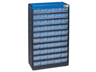 magazijnkast HxBxD 525x300x135mm 50laden behuizing zwart/blauw - 2