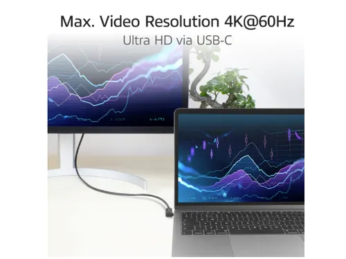 Kabel ACT USB-C hoek links/rechts 10Gbps 2m