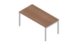 bureau HxBxD 730x1600x800mm blad canaletto-hout 4-voeten aluminium
