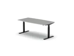 Elektrisch ihv Vergadertafel Vatvorm 1800x800mm Zwart+ grijs Blad