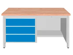 werkbank,HxBxD 860x1500x750mm,onderstel RAL5010,fronten RAL3020