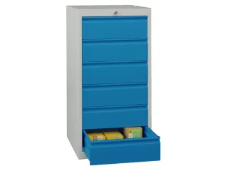 ladekast 1000x500x600mm 6laden cilinderslot RAL7035 front RAL5012 - 1