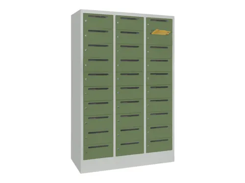Postsorteerkast 1850x1230x500mm 3x10 Vakken Ral7035 Front Ral6011