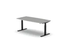 Elektrisch ihv Vergadertafel Vatvorm 1800x800mm Zwart+ grijs Blad