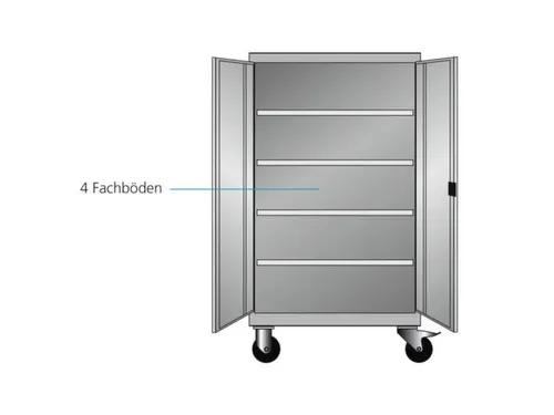 Mobiele kast openslaande deuren 1813x1005x691mm duifblauw lichtblauw