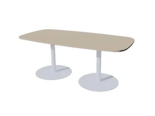 Linesto vergadertafel 200x100 deens ovaal lichtgrijs 25mm alu