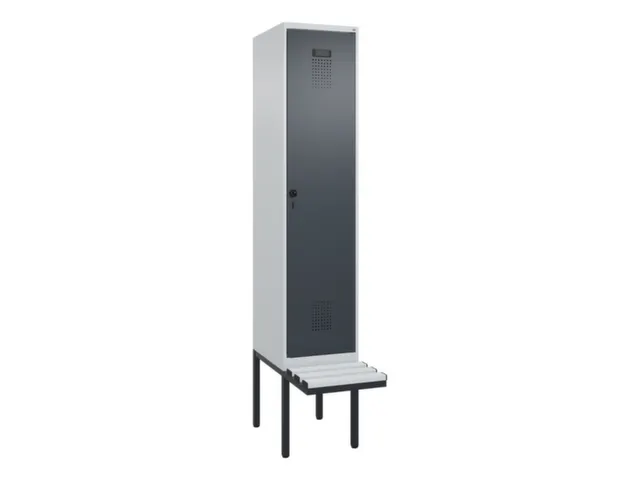 locker met bank,voor scheiding van kleding,HxBxD 2120x400x815mm,1vak