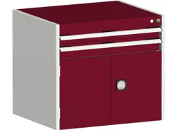 ladekast HxBxD 700x800x750mm 2laden RAL7035 front RAL3004