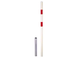 Afzetpaal Ronde Buis Ø 60Mm Uitneembaar Bodemhuls Platte Kop Wit/rood