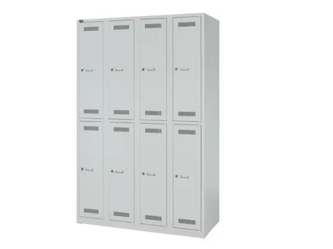 Dubbeldekse garderobekast,HxBxD 1850x1200x500mm,4x2vak.,vak B 300mm