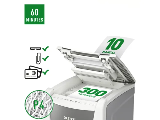 Papiervernietiger Leitz IQ Auto+ Office 300 P-4 snippers 4x28mm