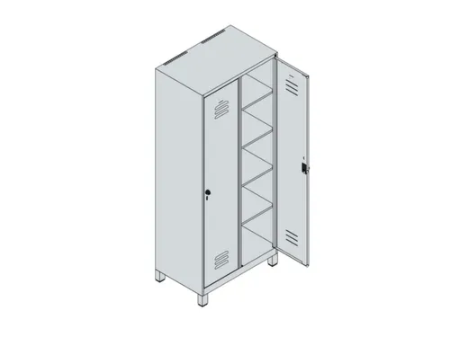 wasgoedverdeelkast,HxBxD 1950x800x500mm,vak B 400mm,cilinderslot