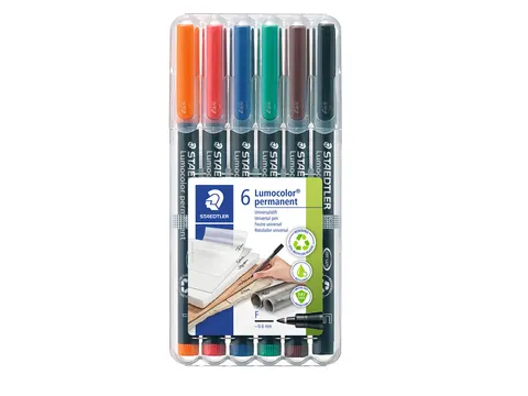 Viltstift Staedtler OHP Lumocolor 318 Fijn 0.6mm Assorti 6 stuks