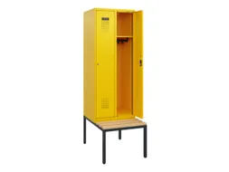 locker met bank,HxBxD 1950x600x815mm,2vak,vak B 300mm,cilinderslot