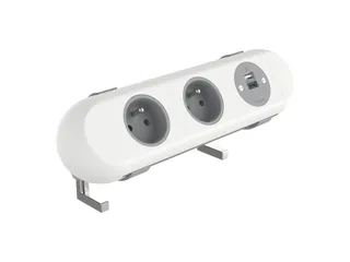Desktop stekkerdoos Power Polar 2-voudig Penaarde + USB A en C 25W Wit - 1