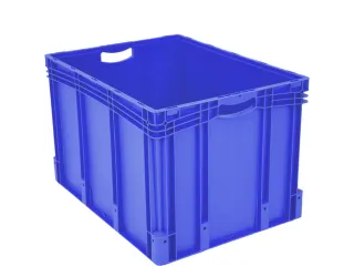 Euronorm Stapelkrat Pp 520x800x600mm 217l Standaardbodem 60kg Blauw - 2