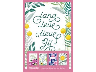 Hallmark Wenskaarten Lang leve lieve jij 8 Stuks Assorti - 1
