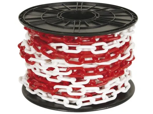 Afzetketting Rood Wit 8mm Op Haspel 25 meter