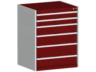 ladekast HxBxD 1000x800x750mm 6laden romp RAL7035 front RAL3004 - 1
