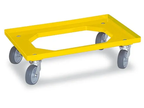 Bakonderwagen 250kg Laadvloer 600x400mm Rubberen Wielen Geel