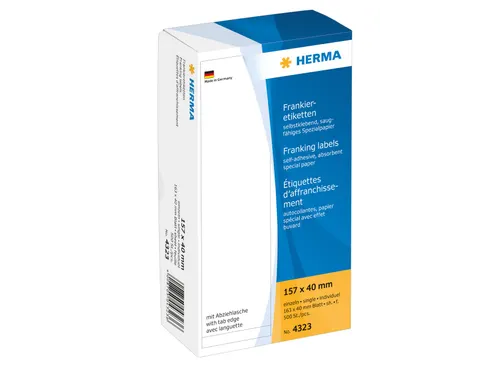HERMA 4323 Frankeeretiketten enkel 157x40mm 500 Stuks
