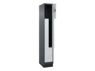 Z-garderobekast,HxBxD 1950x300x500mm,vak B 150/300mm,cil.-slot,sokkel - 2
