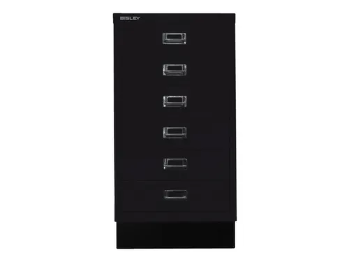 kantoor-ladekast HxBxD 670x349x432mm 6 laden romp + front zwart staal